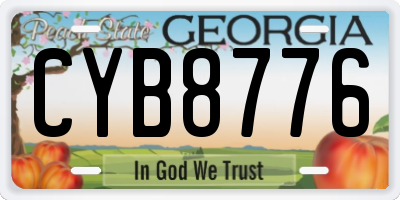 GA license plate CYB8776