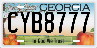 GA license plate CYB8777
