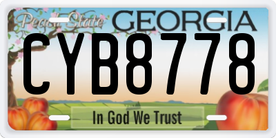 GA license plate CYB8778