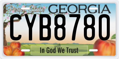 GA license plate CYB8780