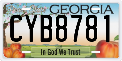 GA license plate CYB8781