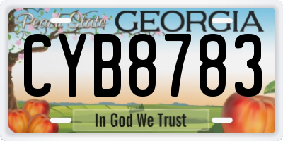 GA license plate CYB8783