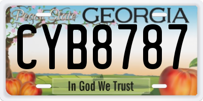 GA license plate CYB8787