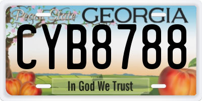 GA license plate CYB8788
