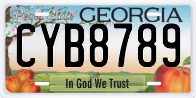 GA license plate CYB8789