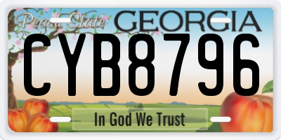 GA license plate CYB8796