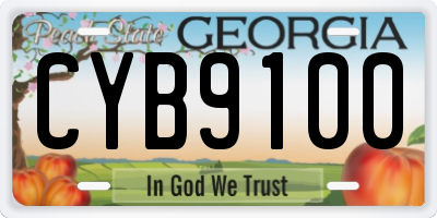 GA license plate CYB9100