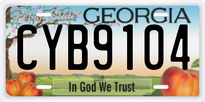 GA license plate CYB9104