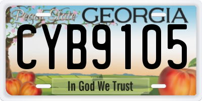GA license plate CYB9105