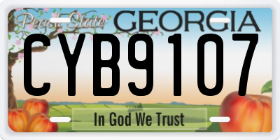 GA license plate CYB9107