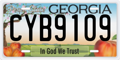 GA license plate CYB9109