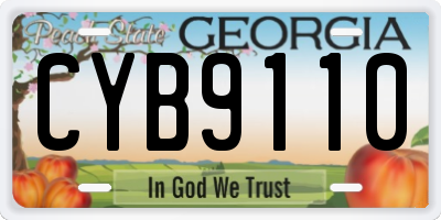 GA license plate CYB9110