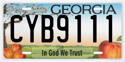 GA license plate CYB9111