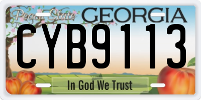 GA license plate CYB9113