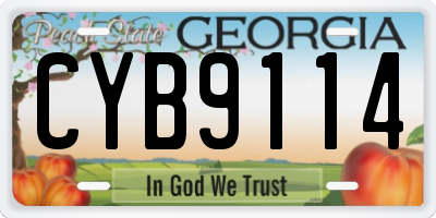 GA license plate CYB9114