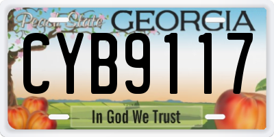 GA license plate CYB9117
