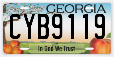GA license plate CYB9119
