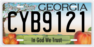 GA license plate CYB9121