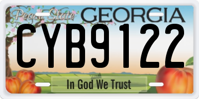 GA license plate CYB9122