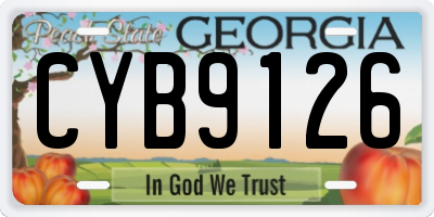 GA license plate CYB9126