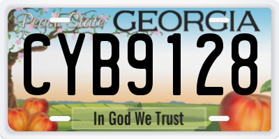 GA license plate CYB9128