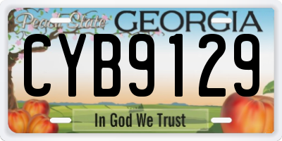 GA license plate CYB9129
