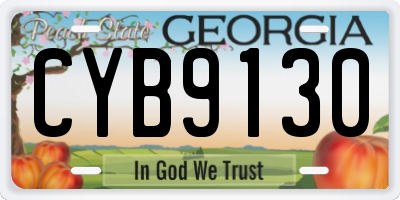 GA license plate CYB9130