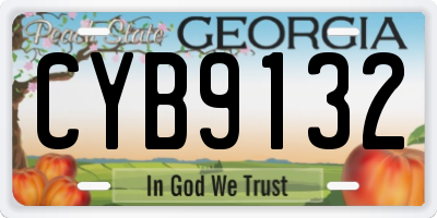 GA license plate CYB9132
