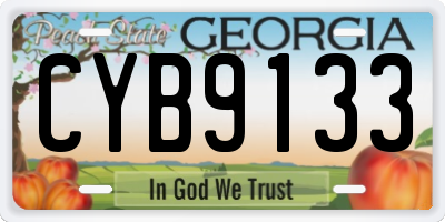 GA license plate CYB9133