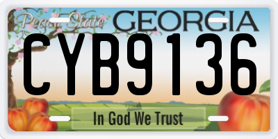 GA license plate CYB9136