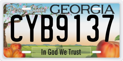 GA license plate CYB9137