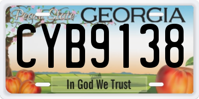GA license plate CYB9138