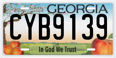 GA license plate CYB9139