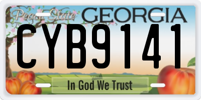 GA license plate CYB9141