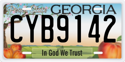 GA license plate CYB9142
