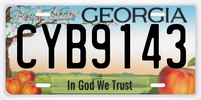GA license plate CYB9143