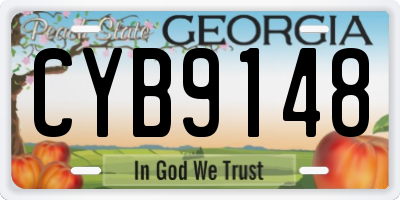 GA license plate CYB9148
