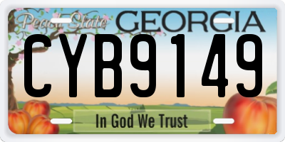 GA license plate CYB9149