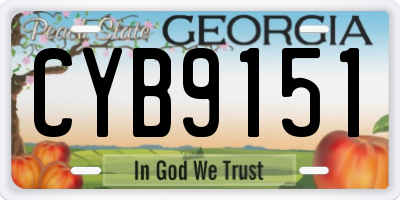 GA license plate CYB9151