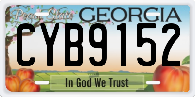 GA license plate CYB9152