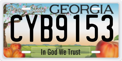 GA license plate CYB9153