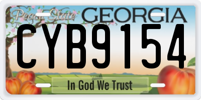 GA license plate CYB9154