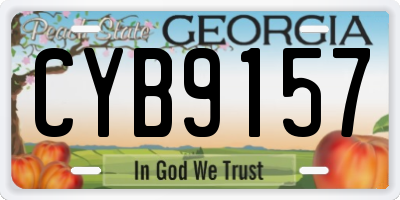 GA license plate CYB9157