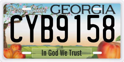 GA license plate CYB9158