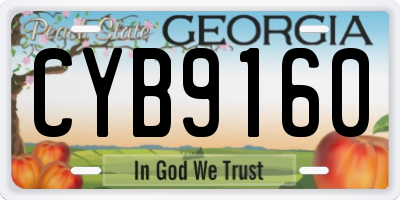 GA license plate CYB9160
