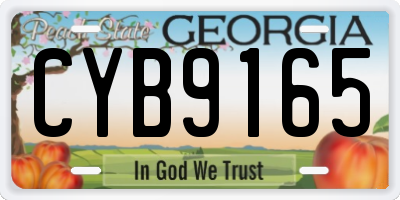 GA license plate CYB9165