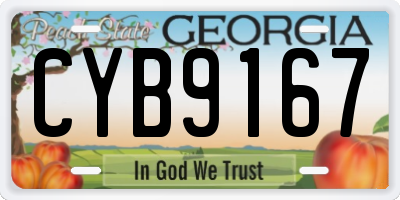 GA license plate CYB9167