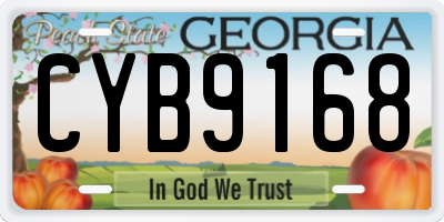 GA license plate CYB9168