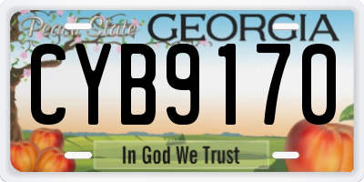 GA license plate CYB9170