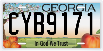 GA license plate CYB9171